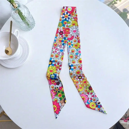 Versatile Women Long Skinny Multiway Cotton Scarf And Tie