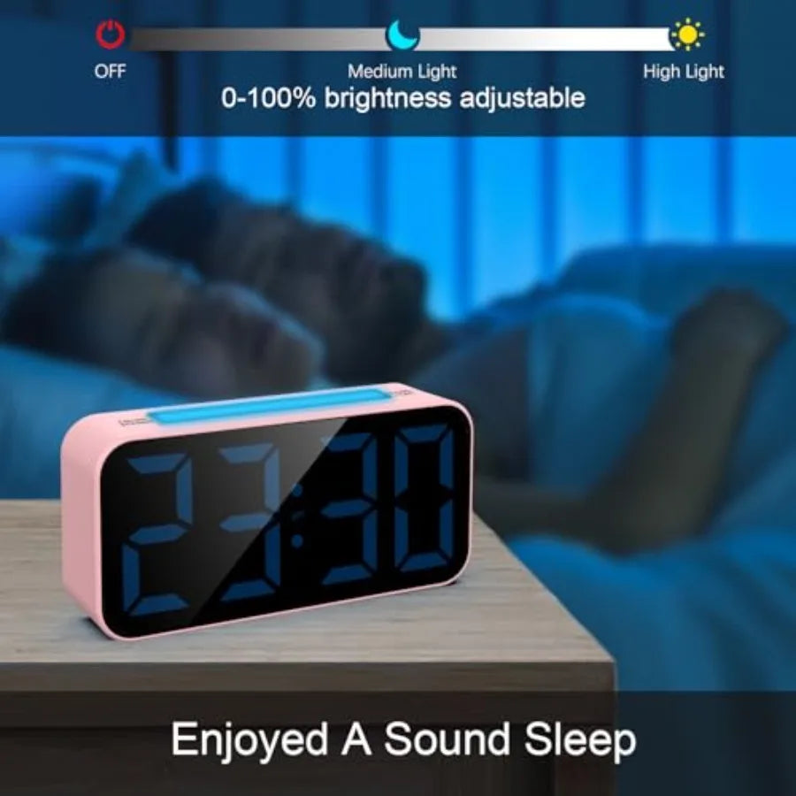 Loud Digital Dual Alarm Clock With Night Light Large Display