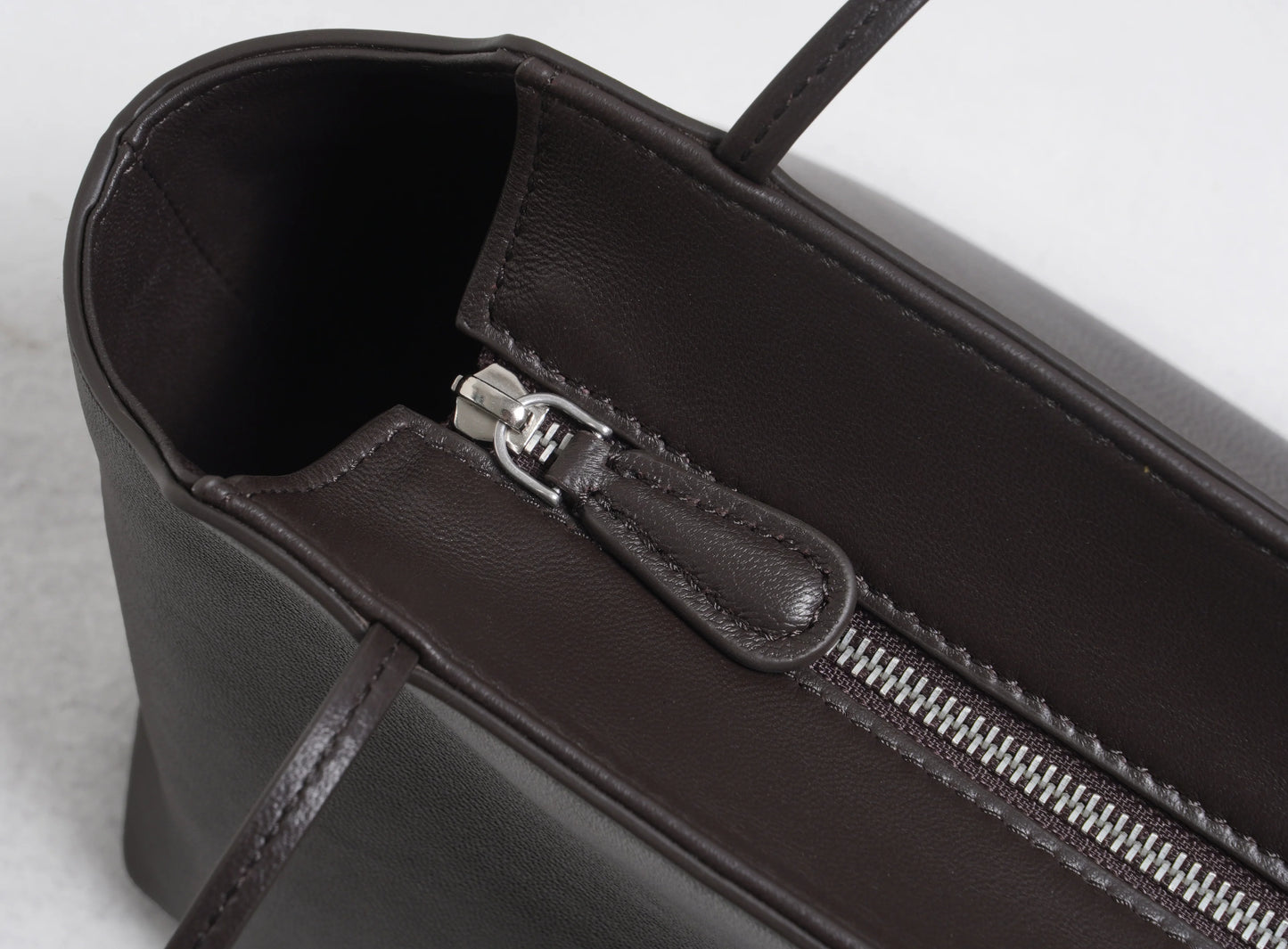 Elegant Water Dyed Lambskin Leather Top Handle Shoulder Bag
