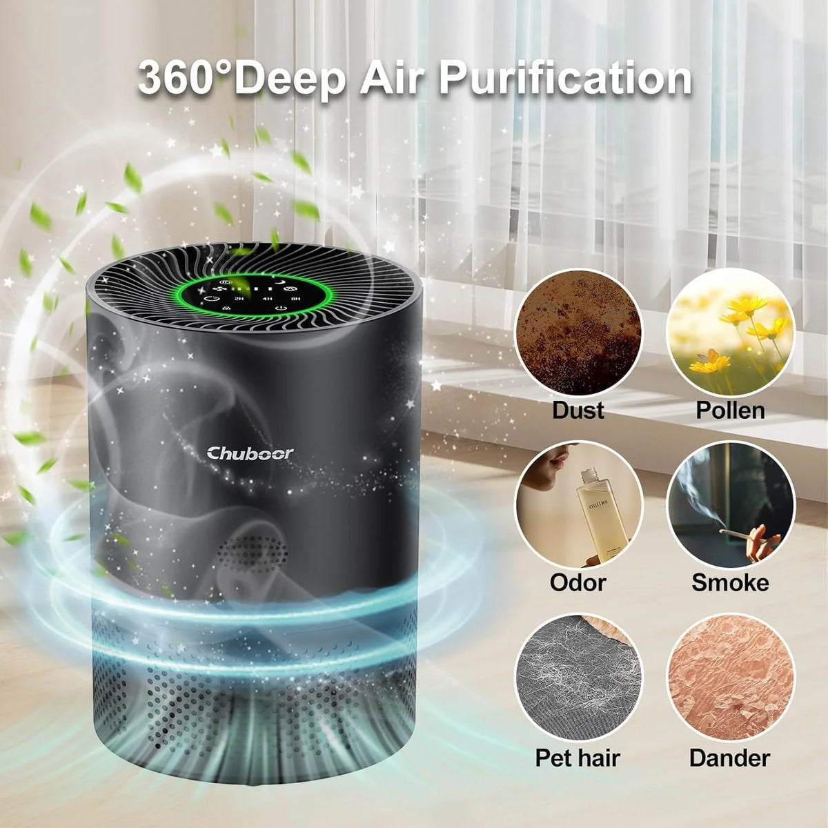 Chuboor H13 True HEPA Air Purifier With Smart PM2.5 Monitoring
