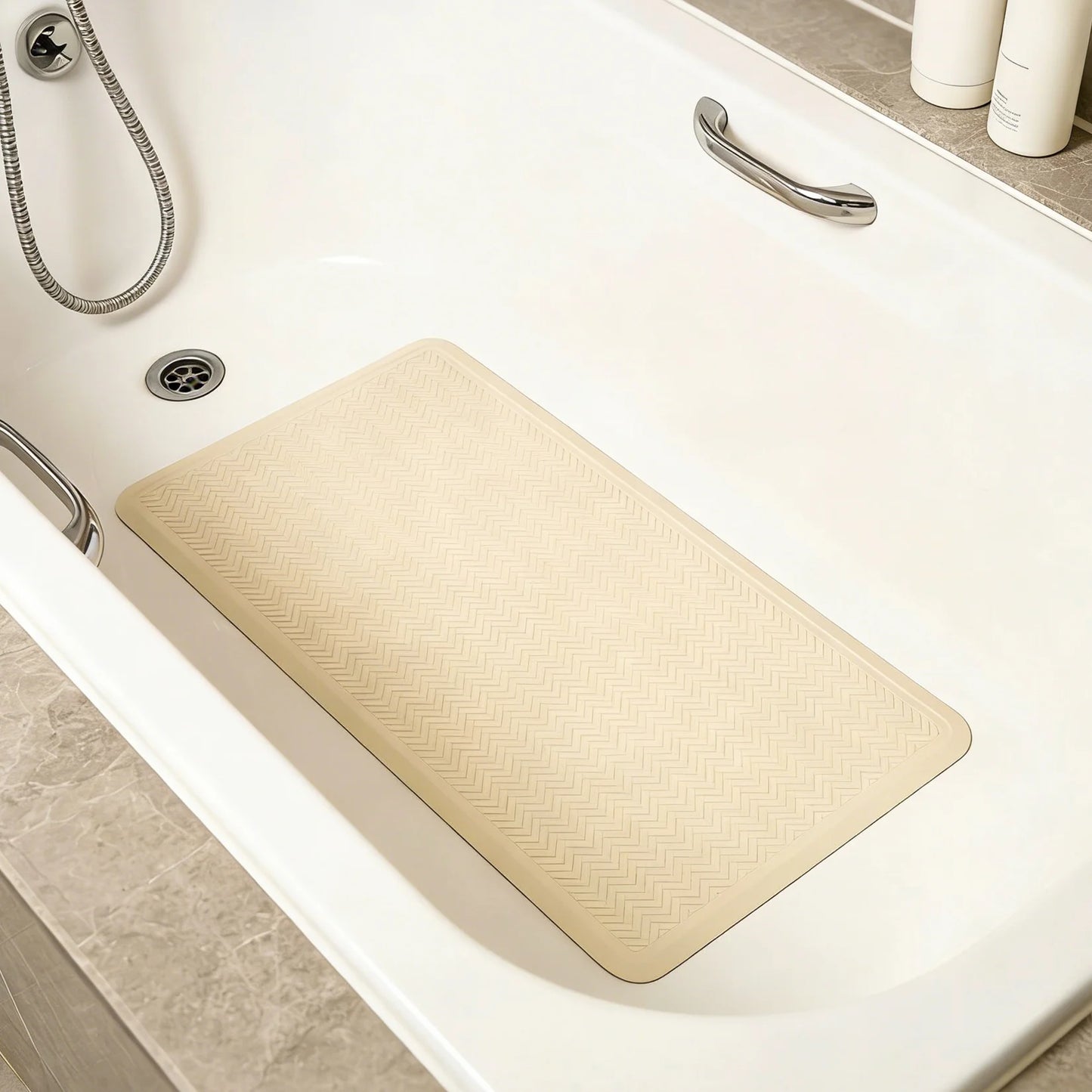 Non Slip Rubber Bath Mat With Suction Cups For Showers